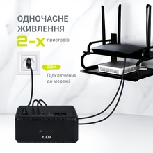 ИБП TTN для роутера DCL-36W 36W LiFePo4 Type-C+PoE 20000mAh Black (1283126598449)