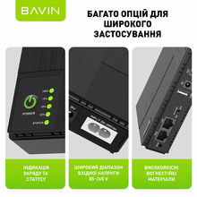 ДБЖ BAVIN для маршрутизатора 36W 10400mAh 5-12V (Y-PC1083-36W-EU-WH)