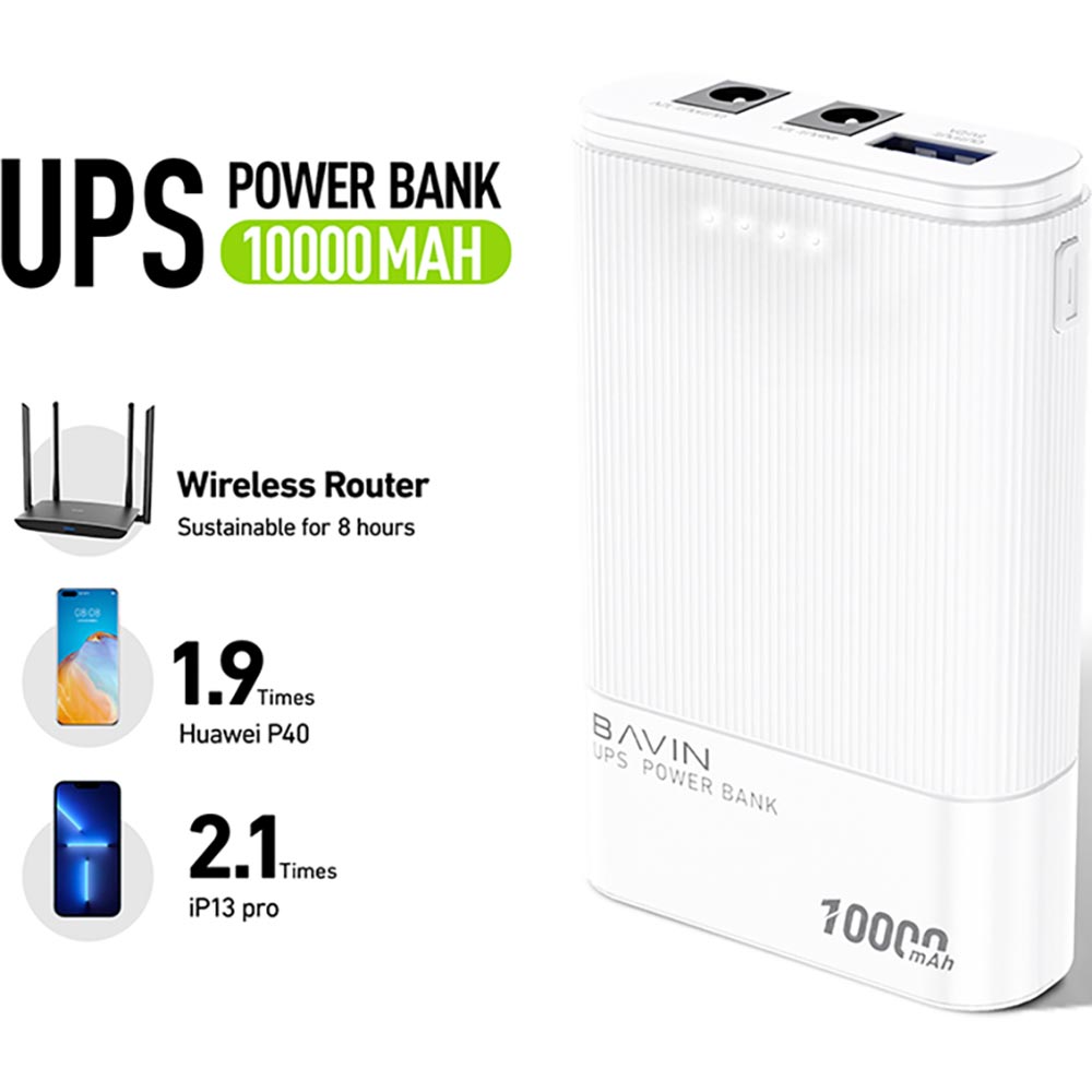 ИБП BAVIN для роутера 10000mAh White (Y-PC037-PRO-WH) Мощность 18
