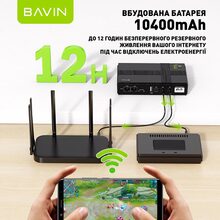 ДБЖ BAVIN для мережевого обладнання 10400 mAh 5-12V (Y-PC1083-36W-EU-BK)