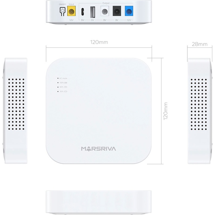 ДБЖ для роутера MARSRIVA DC UPS KP4 18W 10000 mAh (KP4_MARSRIVA) Захист від перезарядки