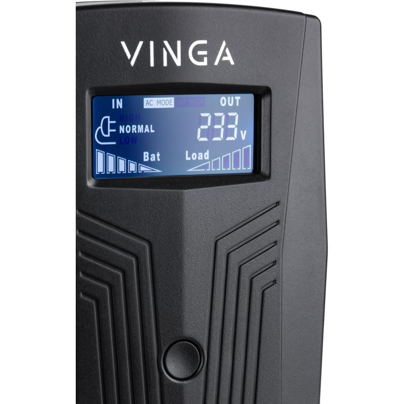 ДБЖ VINGA 800VA LCD (VPC-800PU) Потужність 800