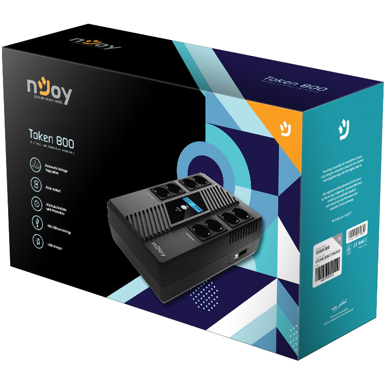 ДБЖ NJOY Token 800 (UPCSBLS680TTOAZ01B) Захист від пониженої напруги