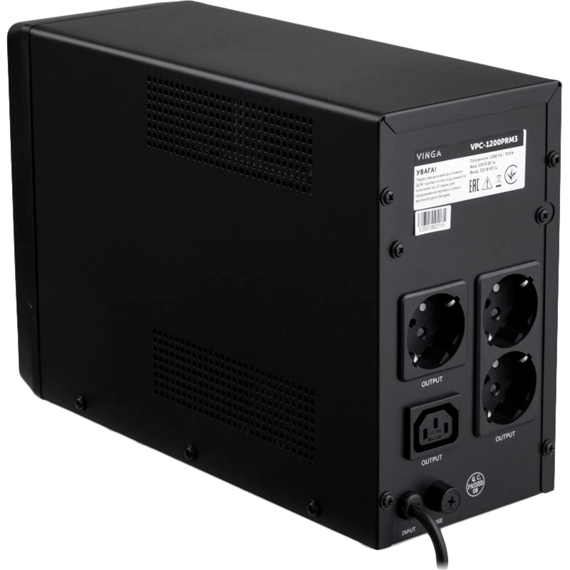 ДБЖ VINGA LED 1200VA ( VPC-1200PRM3 ) Потужність 1200
