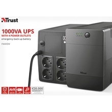 ИБП TRUST Paxxon 1000VA Black (23504)