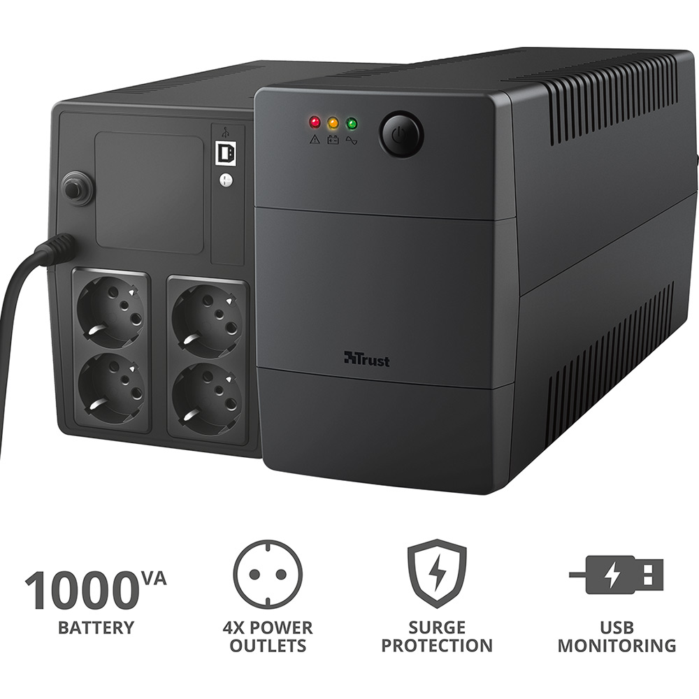 Изображение ИБП TRUST Paxxon 1000VA Black (23504)