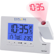 Настольные часы EXPLORE SCIENTIFIC Slim Projection RC Dual Alarm White (RDP1003GYELC2)