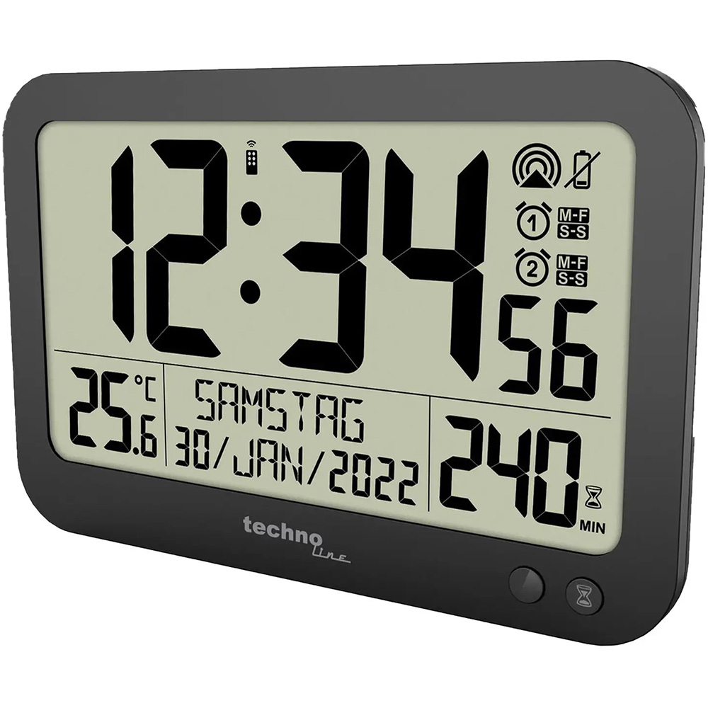 Годинник настільний TECHNOLINE WS8026 Black Функція snooze True