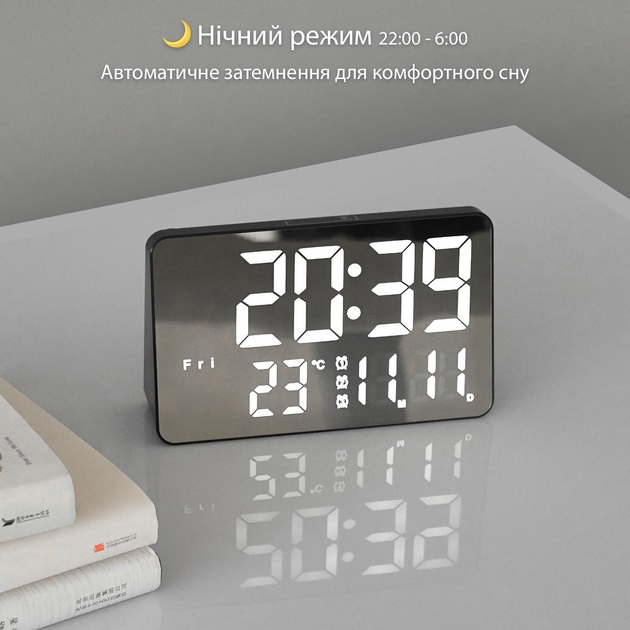 Зовнішній вигляд Годинник настільний ACTION 670 Black (670-act)