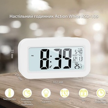 Часы настольные ACTION KSD-109 White (KSD-109)