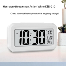 Годинник настільний ACTION KDS-210 White (KDS-210)