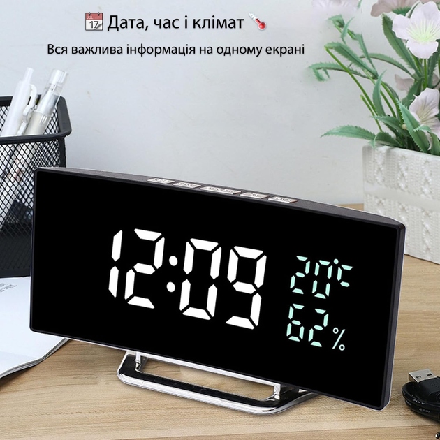 Фото Часы настольные ACTION 7816 Black