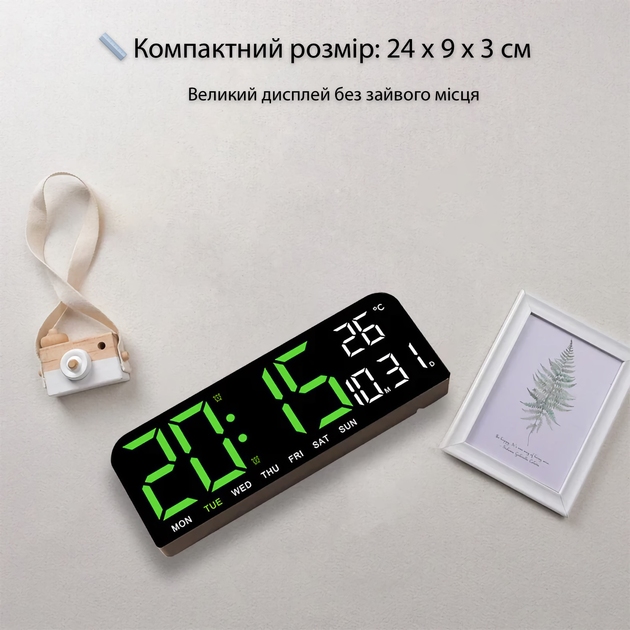 Годинник настільний ACTION GH0707 Black (GH0707-act) Функція snooze False