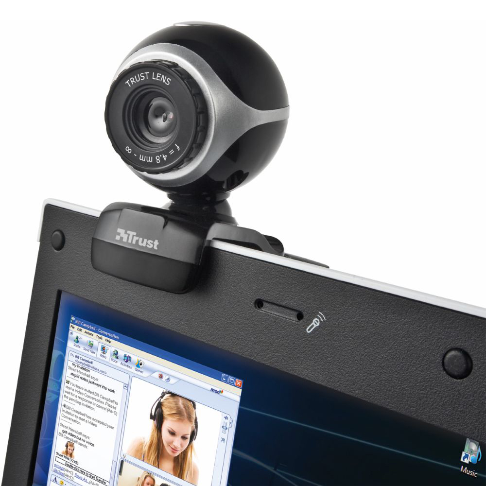 Web-камера TRUST EXIS WEBCAM BLACK/SILVER (17003) - в интернет-магазине  Фокстрот: цены, отзывы, характеристики | купить в Киеве, Харькове,  Днепропетровске, Одессе - Украина