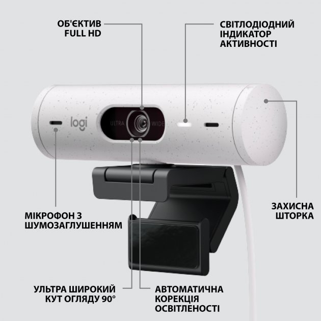 Покупка Web-камера LOGITECH Brio 500 White USB (960-001428)