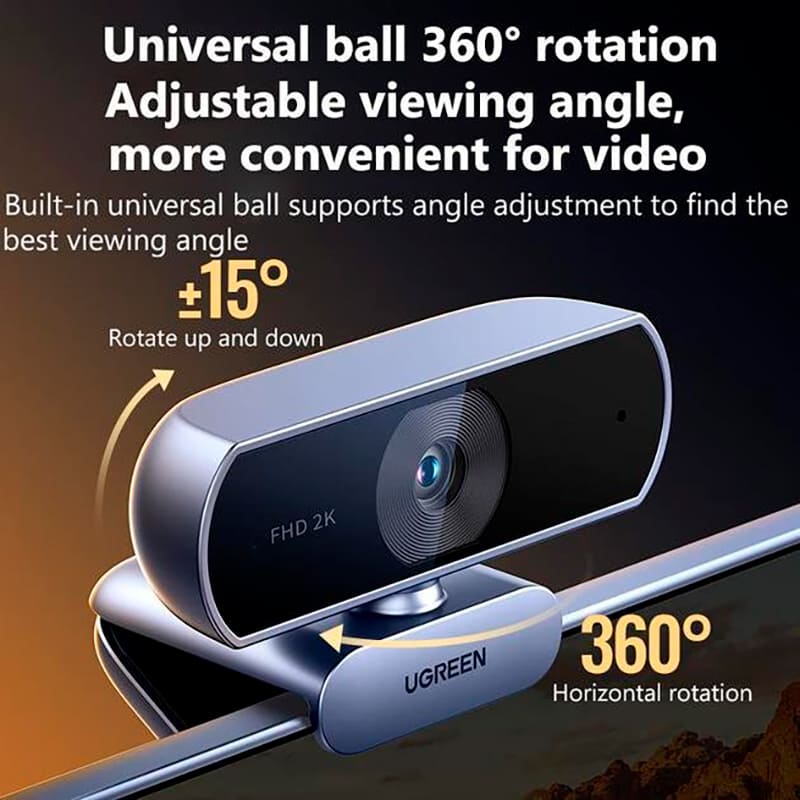 Заказать Web-камера UGREEN CM717 2K USB-A Black (25442)