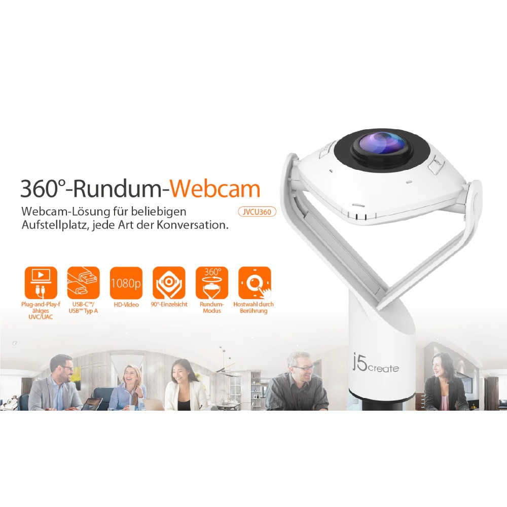Внешний вид Web-камера J5CREATE JVCU360-N White/Black