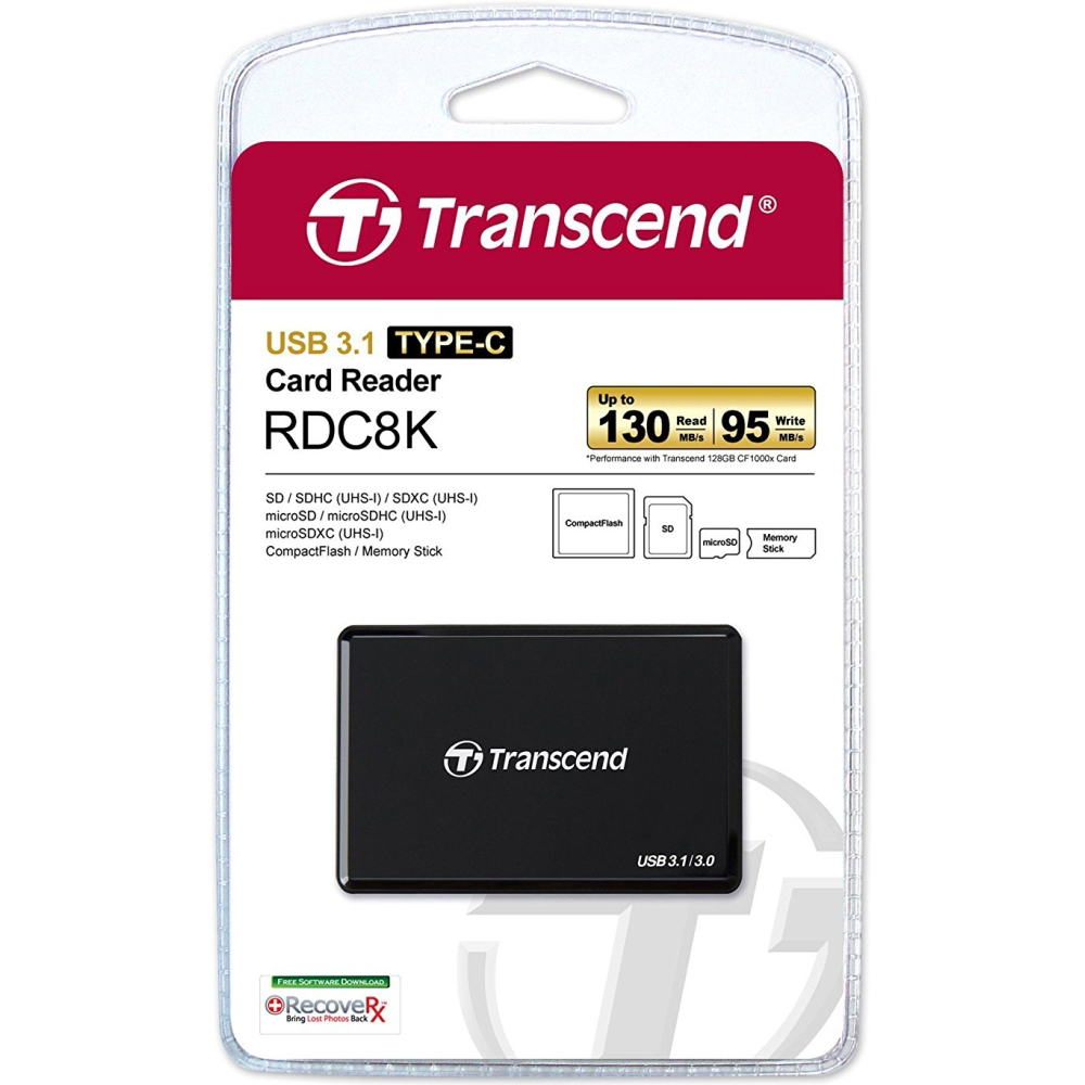 Картридер TRANSCEND TS-RDC8K Типы карт памяти SD (Secure Digital)