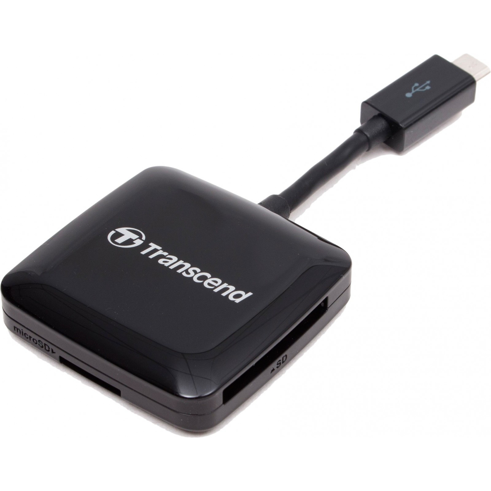 Картридер TRANSCEND Cardreader TS-RDP9K OTG micro USB 2.0 Типы карт памяти SD (Secure Digital)