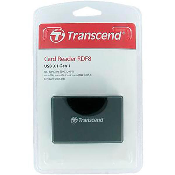 Картрідер TRANSCEND Cardreader USB 3.0/3.1 Black (TS-RDF8K) Типи карт пам'яті SD (Secure Digital)