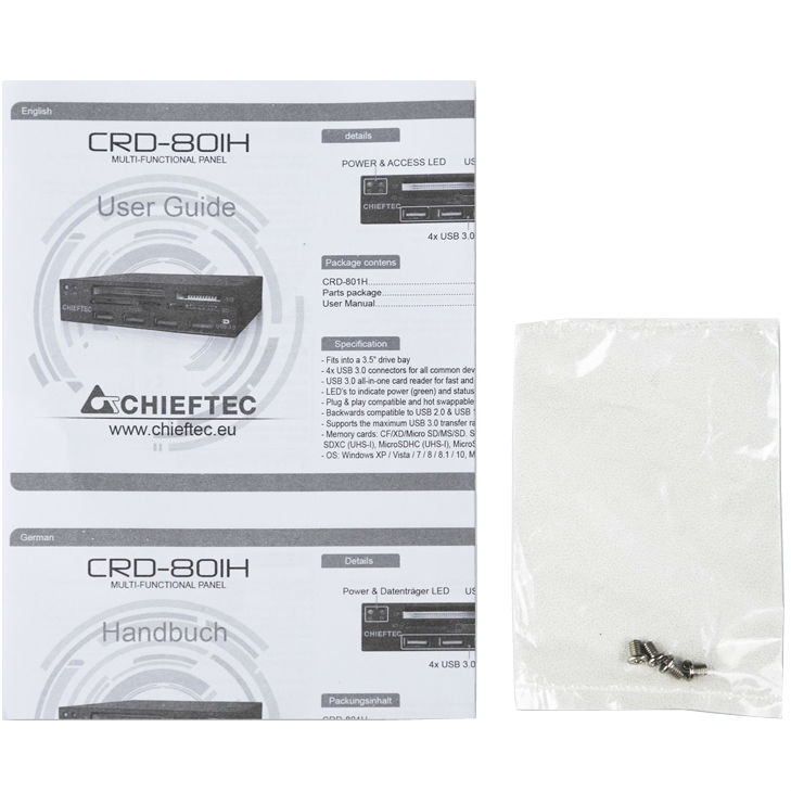 Картридер внутренний CHIEFTEC CRD-801H 3.5" Типы карт памяти Memory Stick (MS)