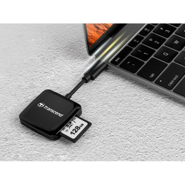 Картридер TRANSCEND TS-RDC3 USB 3.2 Gen 1 Type-C SD/microSD Black Підтримка USB 3.1