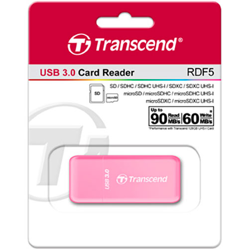 Картридер TRANSCEND Cardreader TS-RDF5R USB 3.0/3.1 Gen 1 (TS-RDF5R) Типы карт памяти micro SDНС