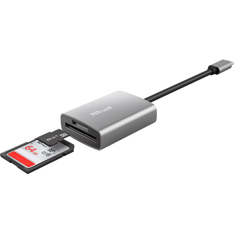 Картрідер TRUST DALYX FAST USB - C ALUMINIUM (24136) Типи карт пам'яті Micro-SD