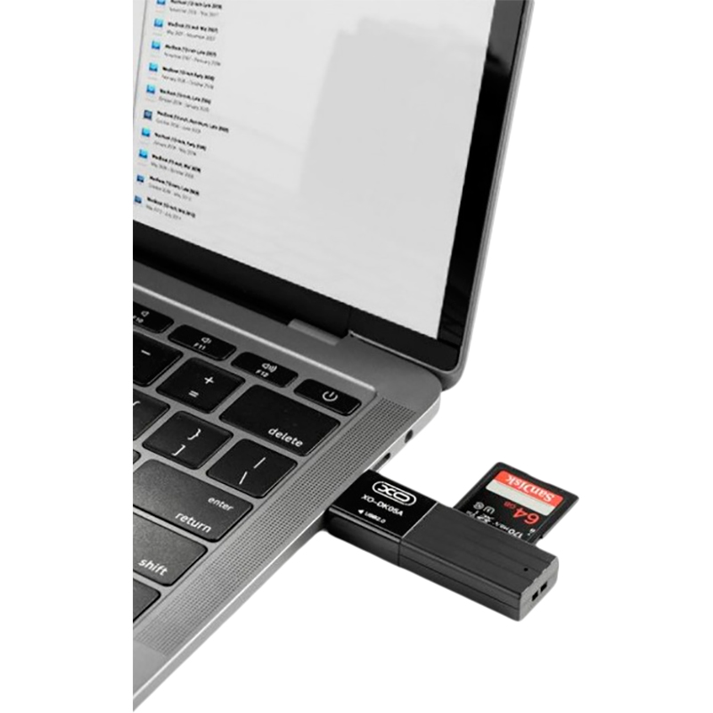 Картридер XO DK05A 2.0 2-in-1 card reader Типы карт памяти SD (Secure Digital)