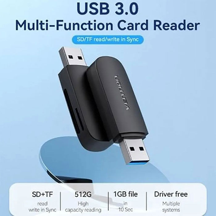 Картридер VENTION OTG USB 3.0/TF/SD (CLGB0) Типи карт пам'яті SDXC