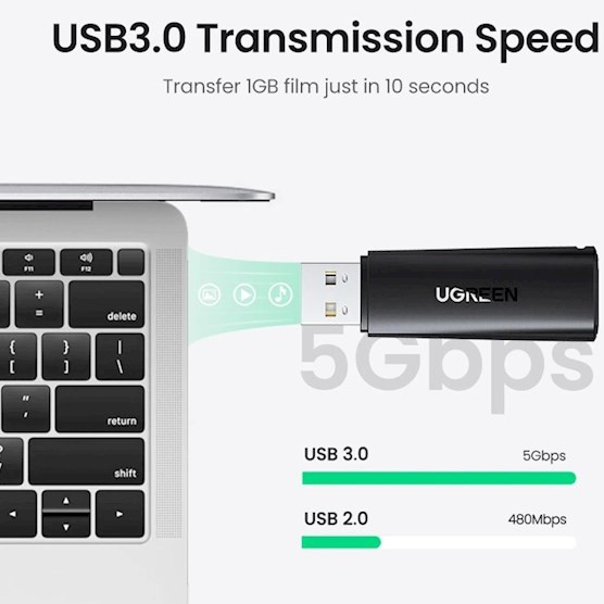 Картридер UGREEN CM264 USB 3.0 Type-А - SD карт 2 слоти 5 Гбіт (60722) Типи карт пам'яті SDHC