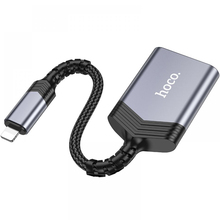 Кардридер HOCO UA25 Card Reader 2-in-1 iP Metal Gray (6942007608855)