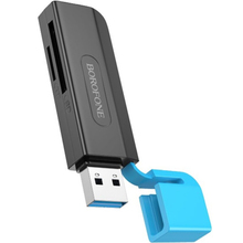 Картридер BOROFONE DH9 Wisdom 2-in-1 USB 3.0 Card Reader Black Blue (6941991112393)