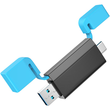 Картридер BOROFONE DH9 Wisdom 2-in-1 USB/Type-C 3.0 Card Reader Black Blue (6941991112416)