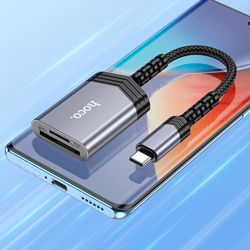 Заказать Картридер HOCO UA25 2 in 1 Type-C Metal Gray (6942007608862)
