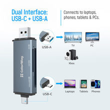 Картридер COLORWAY USB 2.0/USB-C - CF/SD/MicroSD Grey (CW-CR-01)