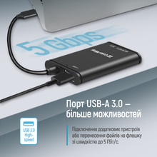 Картридер COLORWAY USB-C - USB 3.0/SD/MicroSD Black (CW-CR-02)