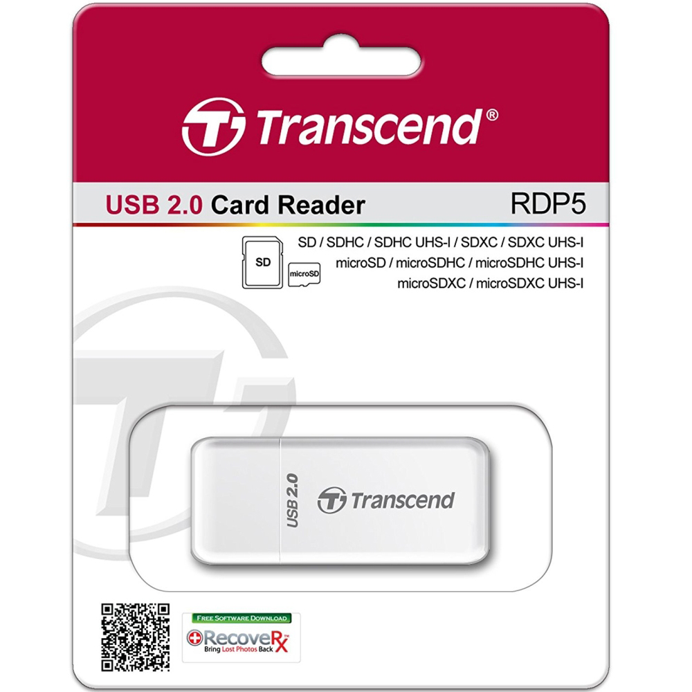 Картридер TRANSCEND TS-RDP5W 5-in-1 Типы карт памяти Multi Media Card (MMC)