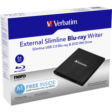 Оптический привод VERBATIM SLIMLINE 8X BD RW DRIVE USB3.0 (43890)