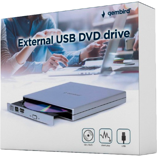 Внешний оптический привод GEMBIRD DVD-USB-02-SV Тип размещения внешний