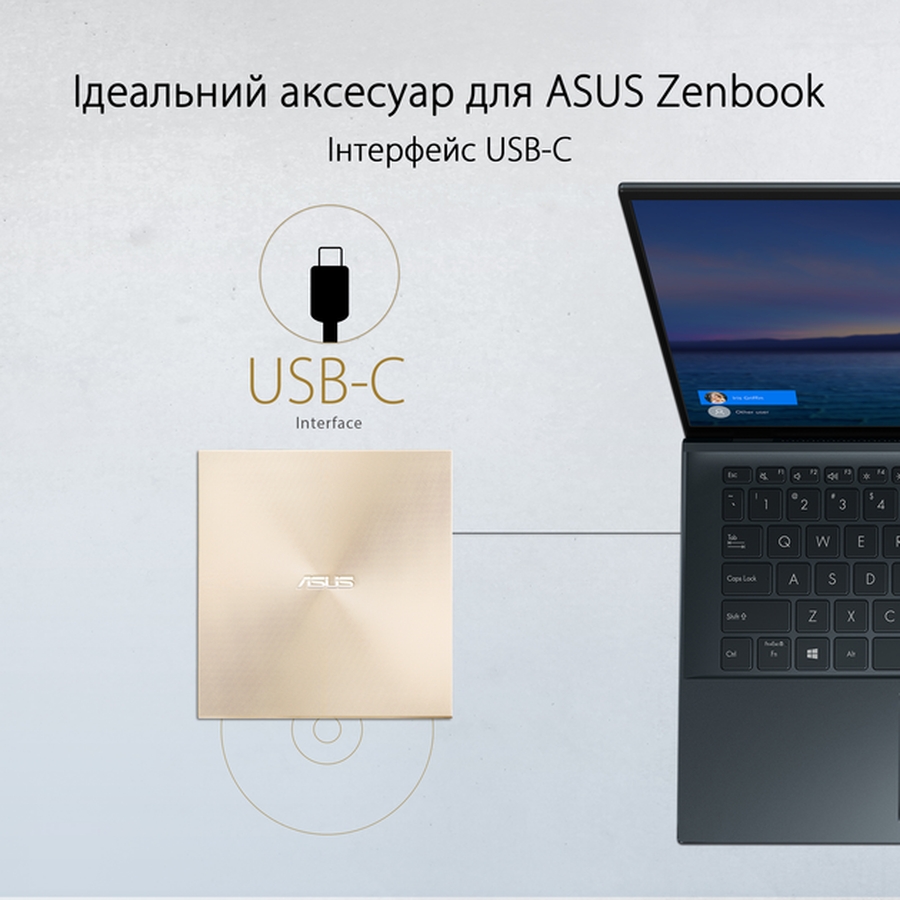 Внешний вид Оптический привод ASUS SDRW-08U8M-U/GOLD/G/AS