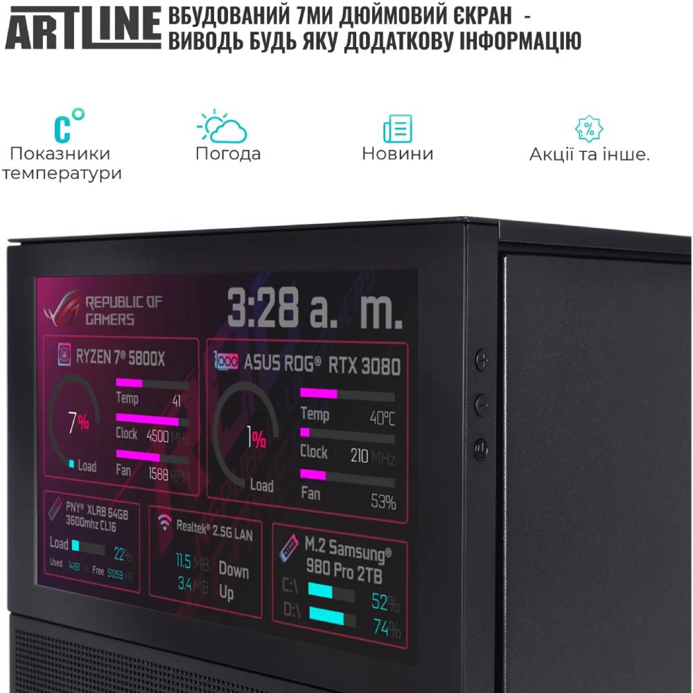 Компьютер ARTLINE Gaming D31 (D31v07Win) Чипсет AMD B550