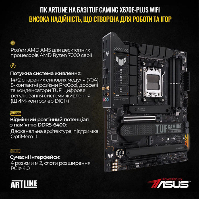 Комп'ютер ARTLINE Overlord GT502 Windows 11 Home (GT502v71Win) Чіпсет X670