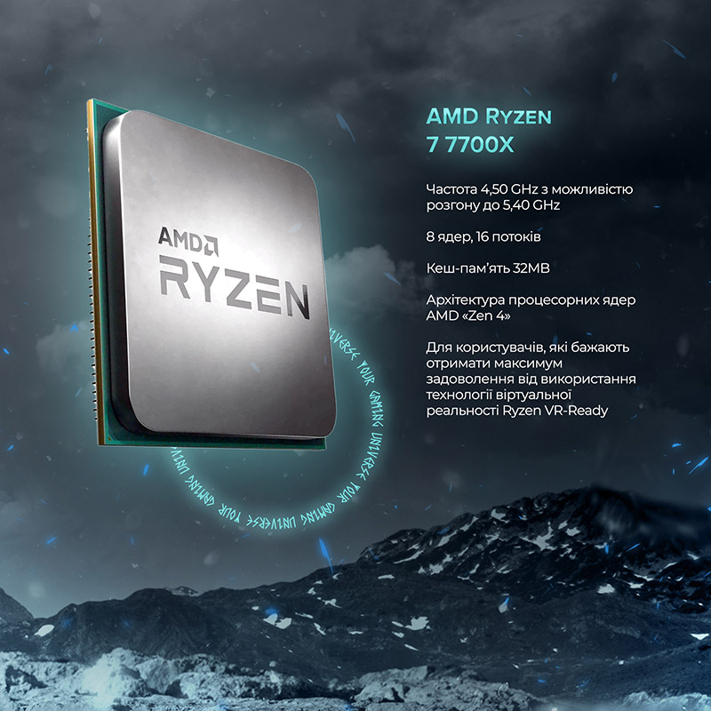 Компьютер ASGARD Fenrir (A77X.64.S20.675XT.3667W) Серия процессора AMD Ryzen 7