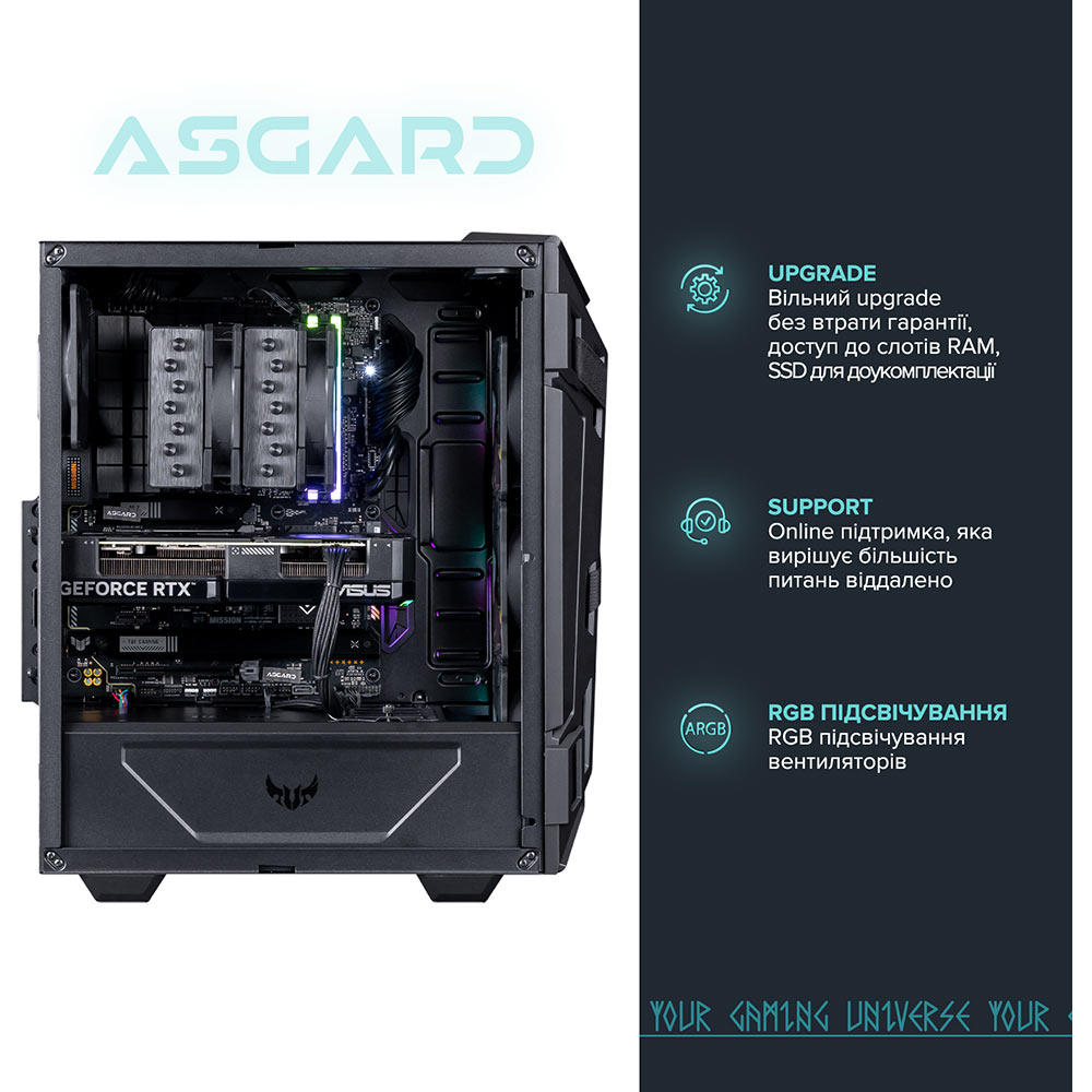 Зовнішній вигляд Комп'ютер ASGARD TUF (I147F.32.S20.46T.5045W)