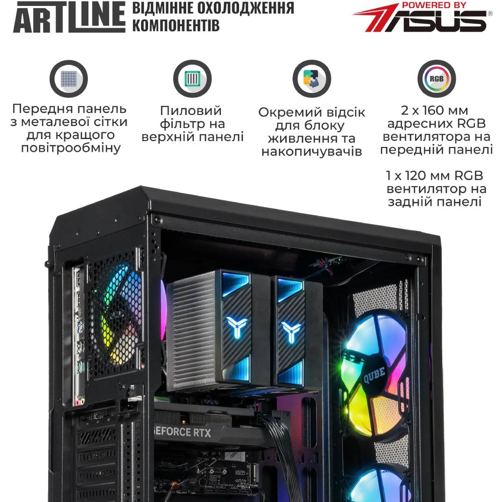 Компьютер ARTLINE Gaming X67 Black (X67v50) Чипсет AMD B650 