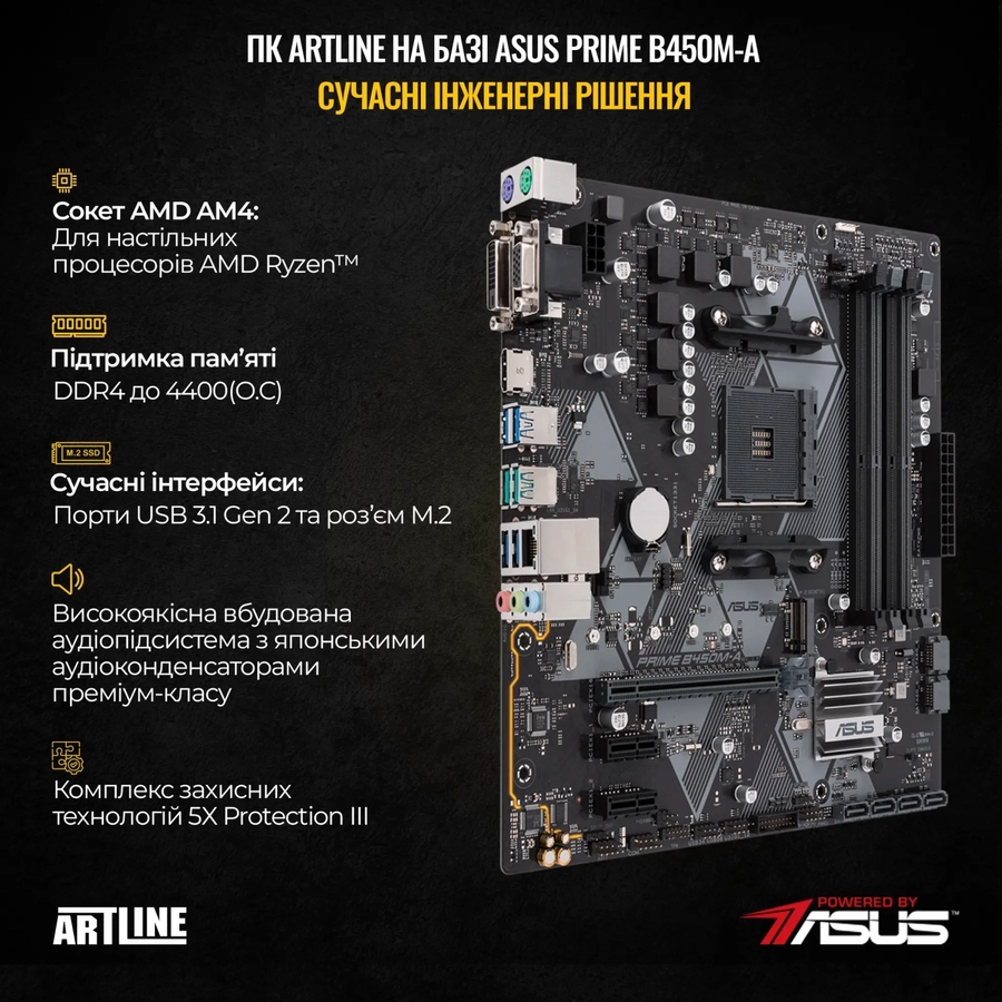 Комп'ютер ARTLINE Gaming X56 (X56v32) Чіпсет AMD B450