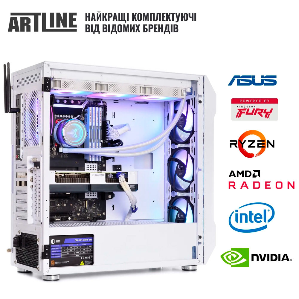 Внешний вид Компьютер ARTLINE Gaming X96WHITE Windows 11 Home (X96WHITEv112Win)