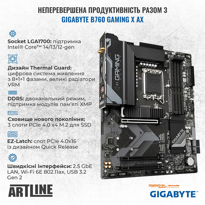 Комп'ютер ARTLINE Gaming TANK (TANKv150) Чіпсет Intel B760