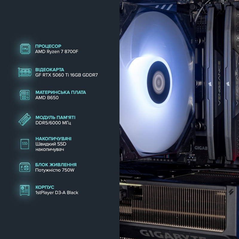 Комп'ютер ASGARD Valkyrie (A87F.32.S20.56T.16.5935) Чіпсет AMD B650